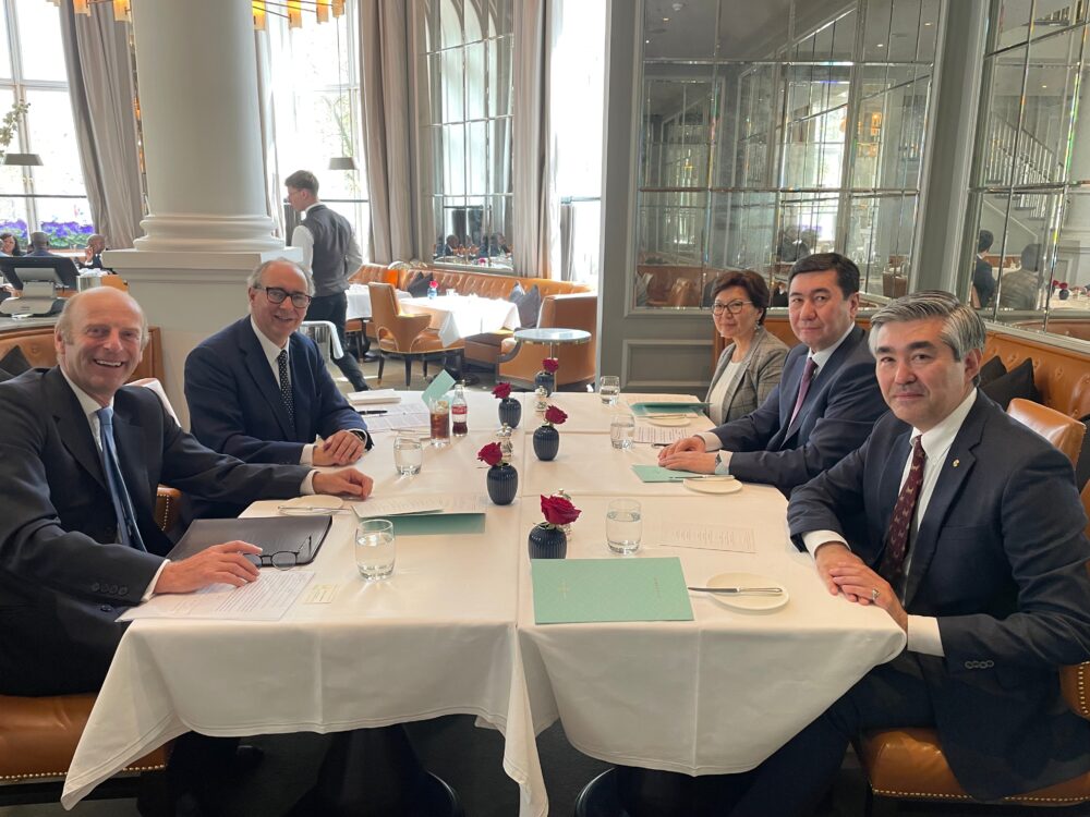 Rupert Goodman, Chairman and Founder of FIRST, Lord Johnson CBE, Aigul Kuspan, Chairman of the Commitee on Foreign Affairs, Defence and Security, Yerlan Koshanov, Chairman of Mazhilis, and HE Magzhan Ilyassov, Ambassador of the Republic of Kazakhstan to the United Kingdom