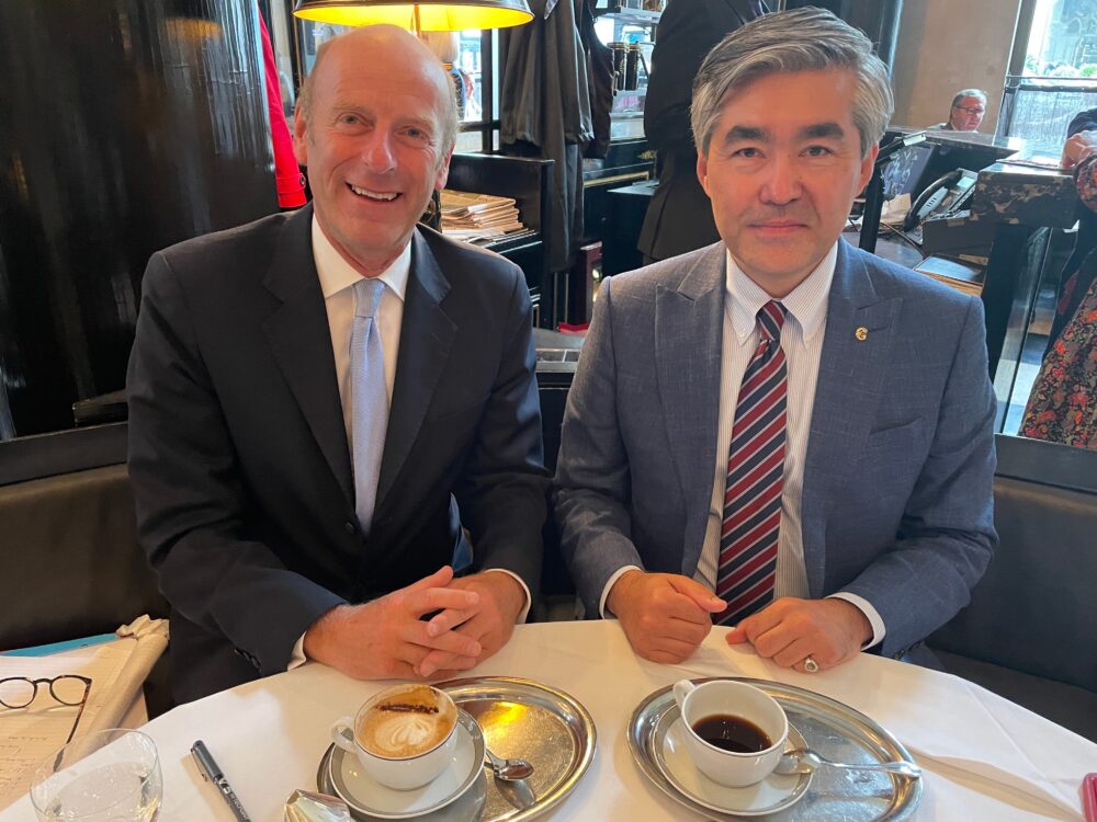 Rupert Goodman and HE Magzhan Ilyassov, Ambassador of Kazakhstan 
