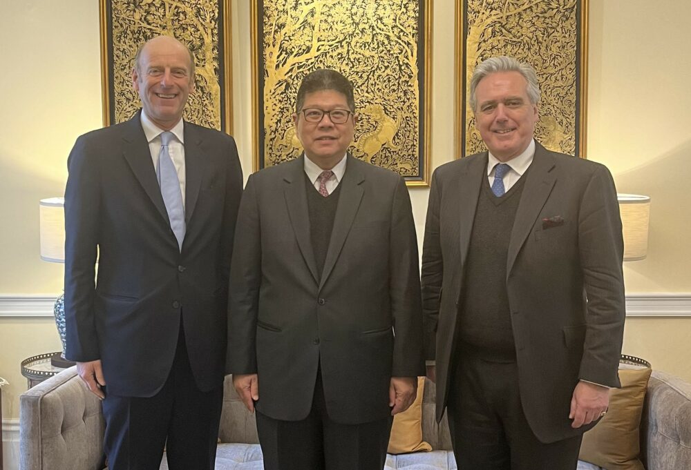 Rupert Goodman, Chairman of FIRST, HE Thani Thongphakdi, Ambassador of Thailand, and Mark Garnier OBE, MP, PM’s Trade Envoy