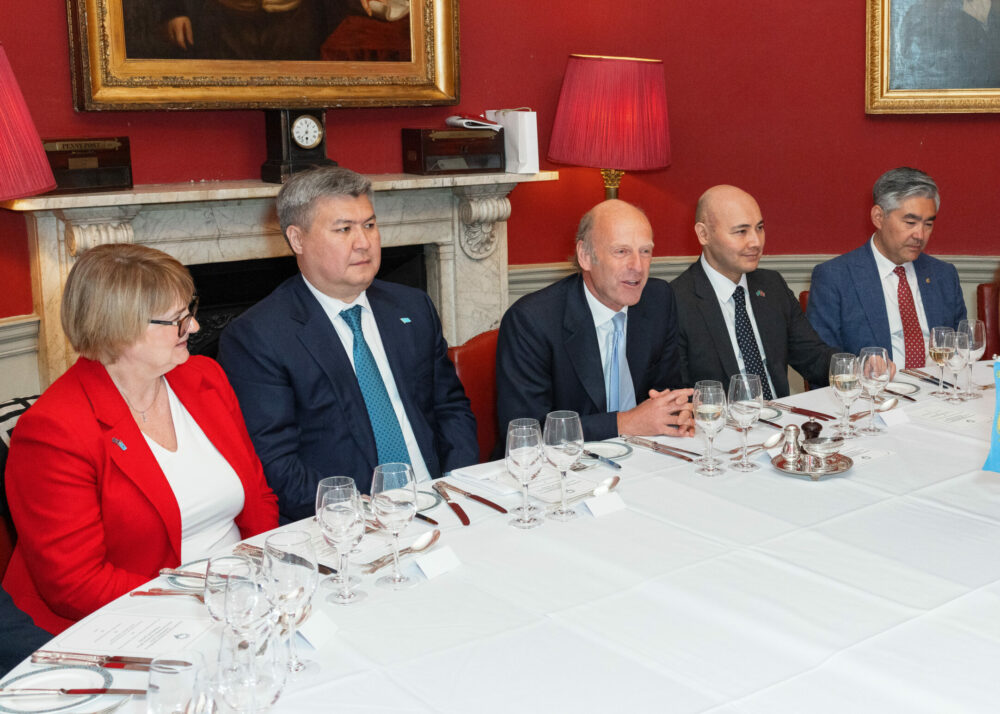 HMA, Kathy Leach, Ambassador of the UK to Kzakhstan, HE Alibek Zhamauov, Deputy Minister of Energy, Rupert Goodman OBE, Chairman of FIRST, HE Alibek Kuantyrov, Deputy Prime Minister, and HE Magzhan Ilyassov, Ambassador of Kazakhstan to the UK