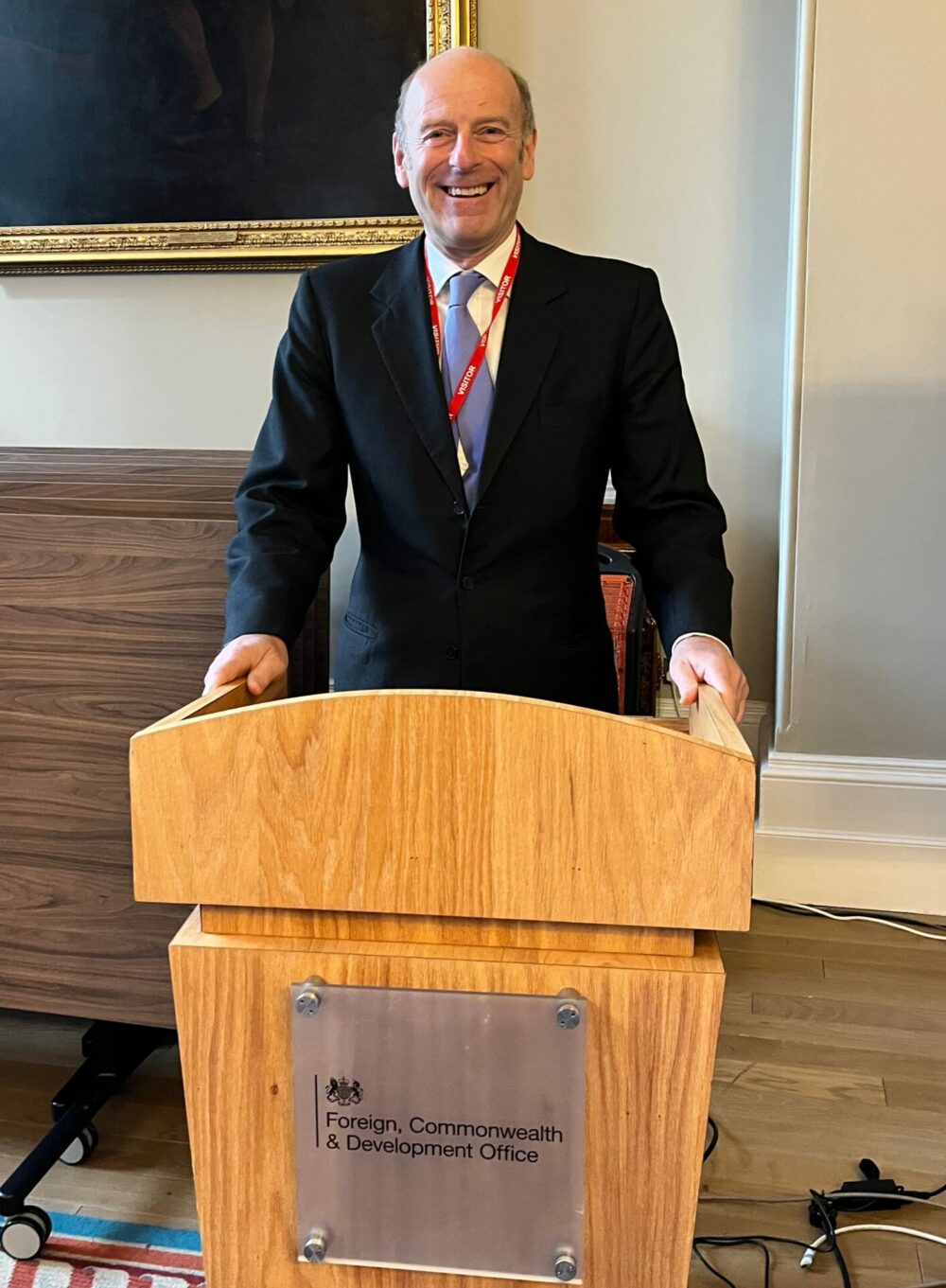 Rupert Goodman OBE DL speaking at FCDO