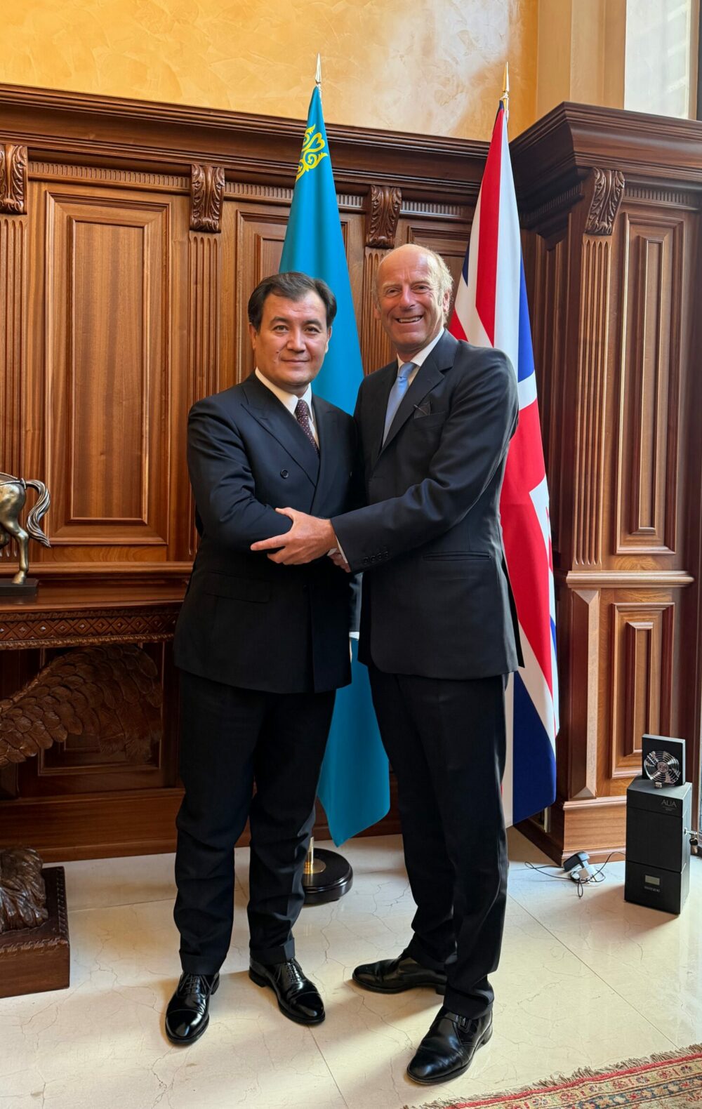 His Excellency Alibek Bakayev and Rupert Goodman OBE DL